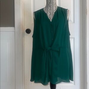 Torrid  Green Sleeveless Button-Down Top
